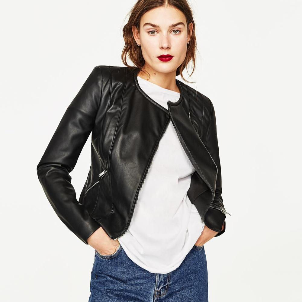 Zara Faux Leather Biker Jacket
